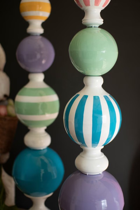 Set of 2 Painted Metal Finials | Seasonal | Easter