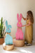 Set of 2 Pink and Blue Painted Wood Easter Rabbits | Seasonal | Easter