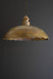 Wide Dome Antique Brass Pendant Light with Wood Detail | Nautical Decor | Lighting